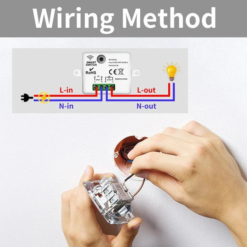 Mini Interruptor de Luz e Controle Remoto Sem Fio