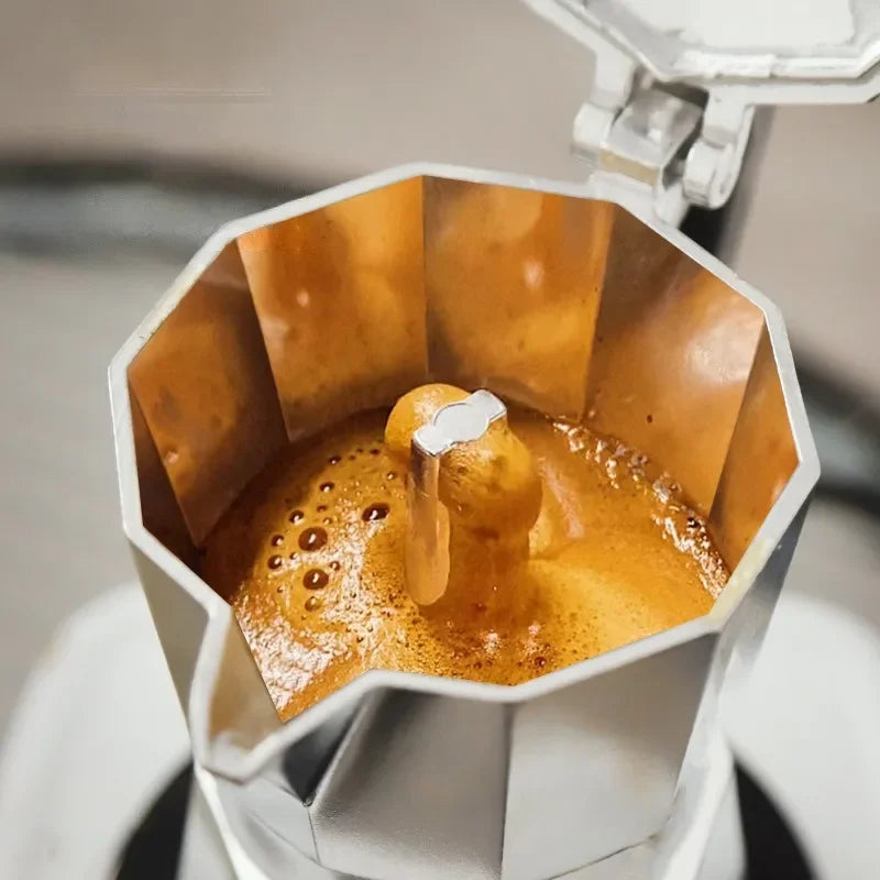 Cafeteira Moka Italiana em Alumínio Octogonal Profissional