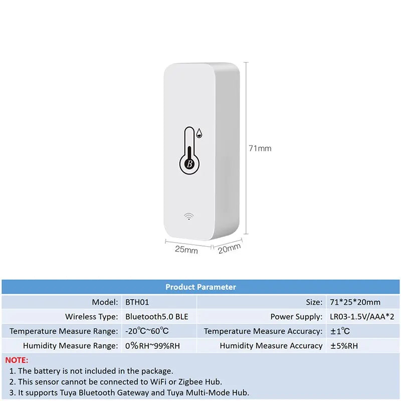 Tuya Sensor de Umidade e Temperatura Inteligente